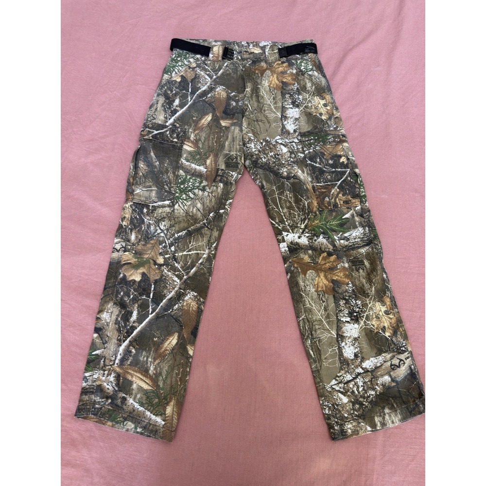 Kings Camo Mens Hunting Cargo Pants Realtree Camouflage Belted Size M